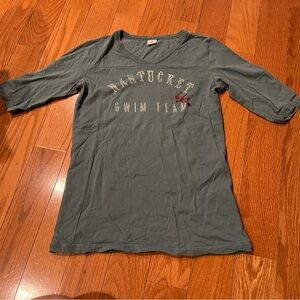 Women’s Abercrombie A&F Nantucket Swim Team 3/4 Sleeve Tee T Shirt S Small